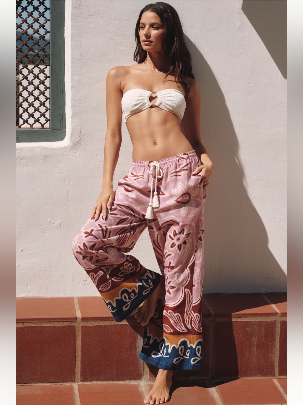 Anthropologie Celandine Wide Leg Linen Blend Boho Beachy Pants - M